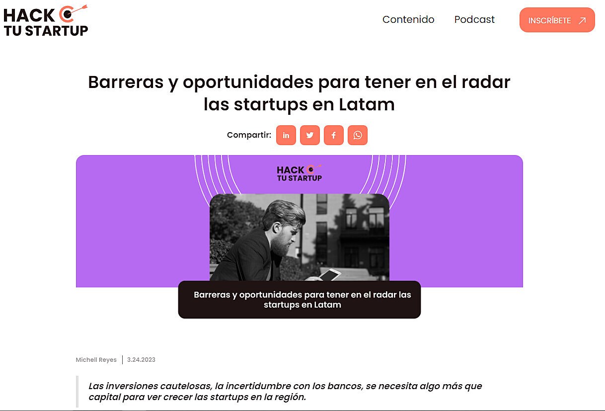 Barreras y oportunidades para tener en el radar las startups en Latam